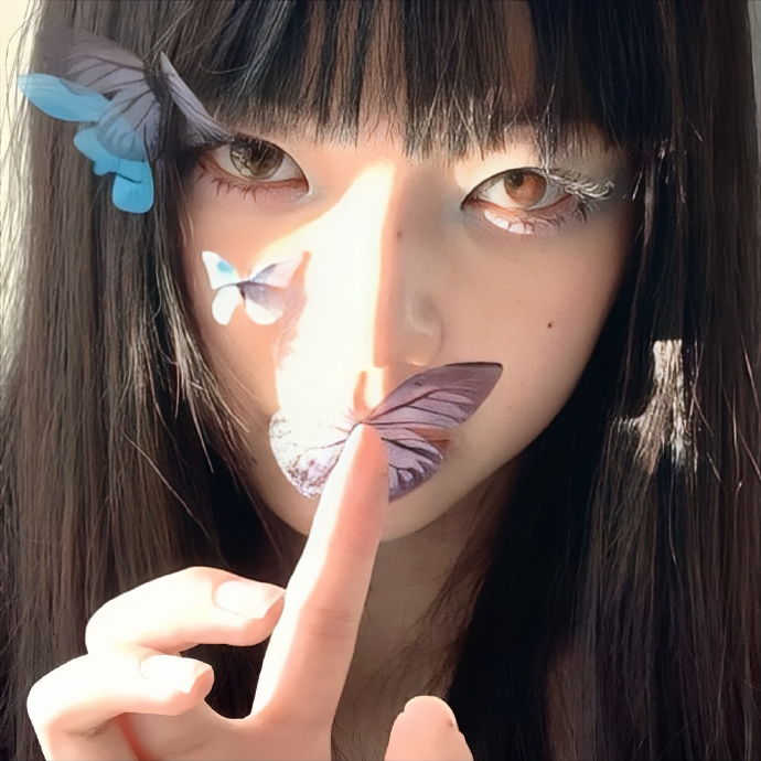 高	清蓝色系动漫女头像
